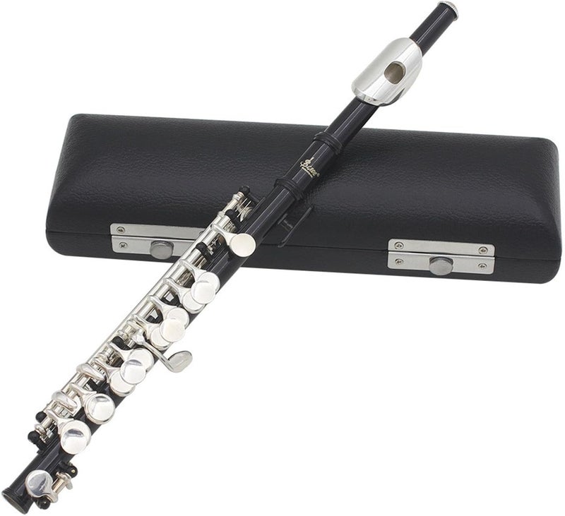 Luwecf C Key Piccolo Lightweight Easy to Play Woodwind Instrument 16 Hole Flute for Stage Performance Practice Classroom Beginner, Black - Image 3